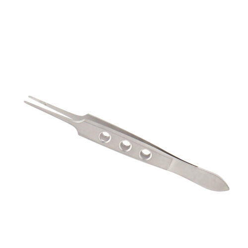 Bishop-Harmon Eye Dressing Forceps, Cross-Serrated, 0.7mm, overall length 9 cm