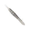 Micro-Iris Forceps, With Tying Platform, toothed, 1 x 2 teeth, 0.40 mm, overall length 10.5 cm