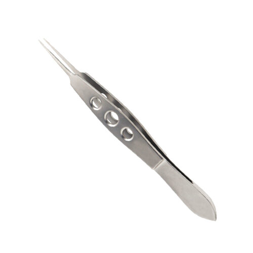 Micro-Iris Forceps, With Tying Platform, toothed, 1 x 2 teeth, 0.40 mm, overall length 10.5 cm